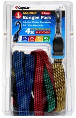 CargoLoc 32418 Flat Bungee Cord Marine Assortment, 6-Piece