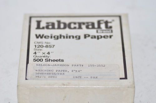 Lot of 9 labcraft weighing paper 120-857 4&#034; x 4&#034; 500 sheets/box for sale