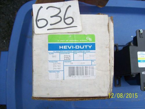 GENERAL SIGNAL HEVI-DUTY E550 TRANSFORMER TYPE SBE NEW IN BOX