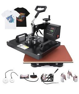 8 in 1 Heat Press Machine | 15x15&#034; Digital Swing Away Multifunction Sublimation