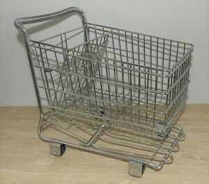 Large Toy Chrome Shopping Cart Metal Basket DETAILED Planter, Display, Dolls