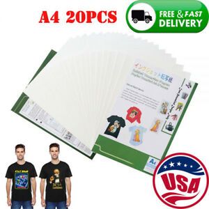 US Stock A4 20PCS Inkjet Transfer Paper for T-shirt Heat Transfer Paper