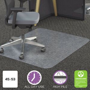 deflect-o CM11242PC All Day Use Chair Mat Carpet Types 45 X 53 Rectangle Clear