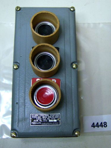 (4448) AO Smith Clark Controls Control Station 1T3-1 Rvrs Fwd STOP