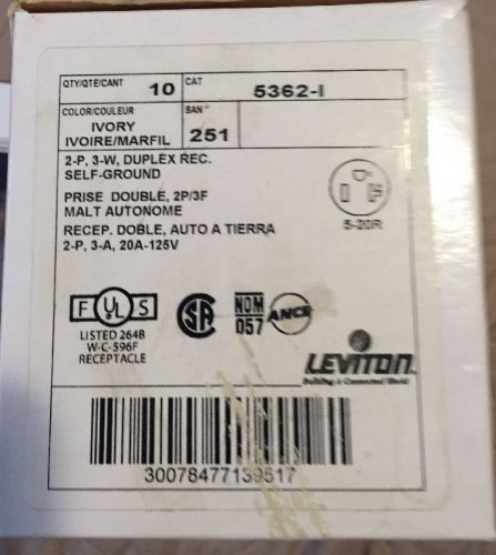 10 LEVITON 20A DUPLEX RECEPTACLES  5362-I