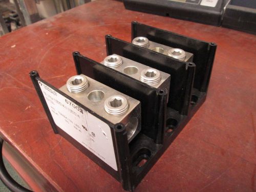 Gould shawmut power distribution block 67002 line 350mcm load 350mcm 3p used for sale