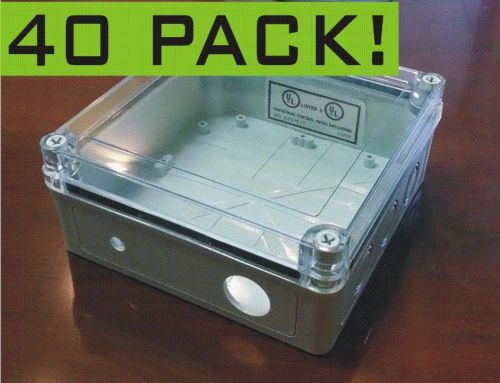 Qty 40 - weatherproof nema 4 electrical enclosure clear lid 6.75&#034;x6.75&#034;x3&#034; for sale