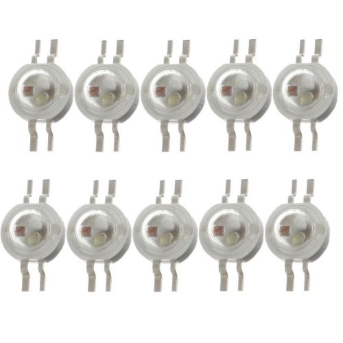 NEW 10pcs 3W 350mA High Power RGB LED Lamp Bead Chip 4-Pin Common Anode Light