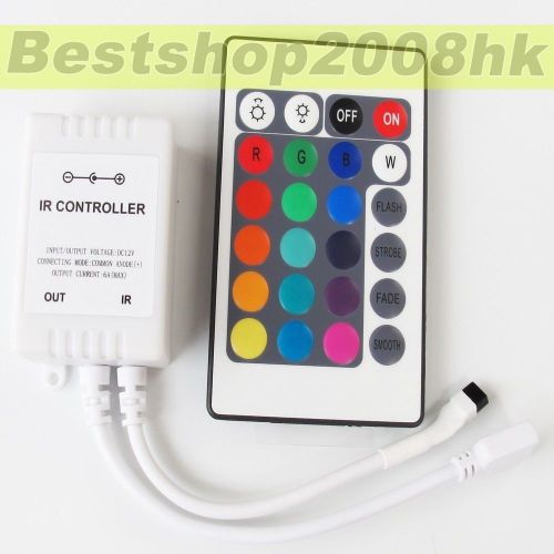 24 key ir remote controller control for 3528 5050 rgb led strip 12v one output for sale