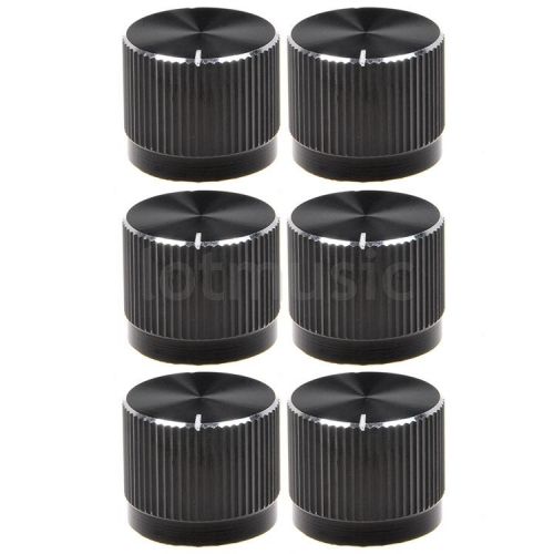 6 pcs Aluminium Alloy 20x17mm 18T Insert Type Knobs Black