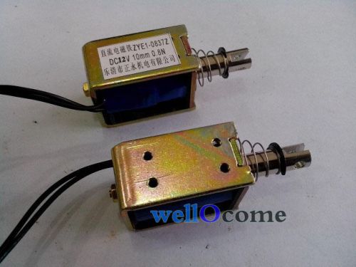 DC 12V Push Type Open Frame Solenoid Electromagnet 10mm 0.8N Holding ZYE1-0837Z