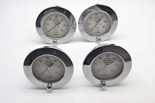 LOT 4 MARSH PAPER MACHINE PRESSURE GAUGE 0-60PSI 3-1/4IN FACE 1/4IN NPT B375531