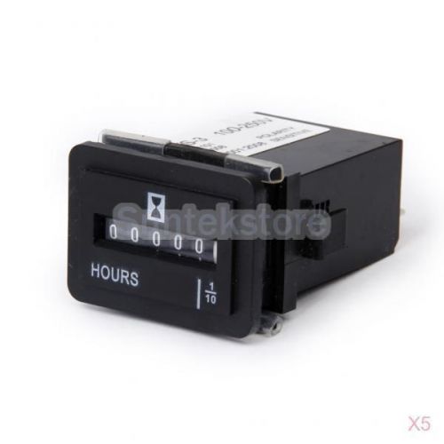 5xSYS-3 0.3W 100-250V AC 6 Digital Display Electromechanical Car Boat Hour Meter