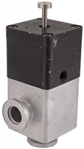 Varian NW16 A/O KF16 Pneumatic Air-Operated Right-Angle Aluminum Block Valve