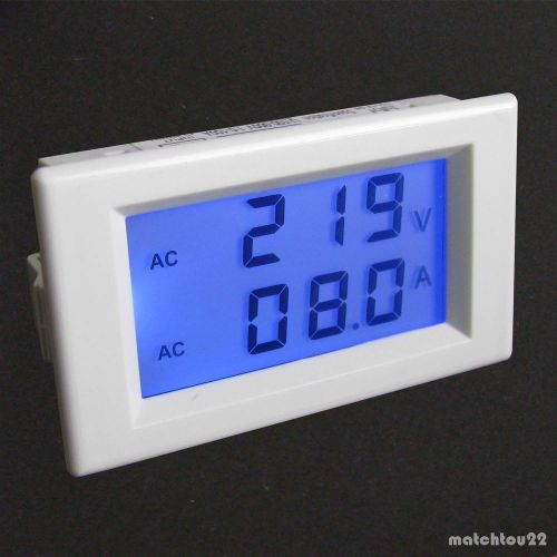 Ac 80~300v 100a digital blue lcd volt amp combo panel meter+current transformer for sale