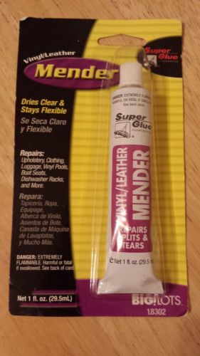 SUPER GLUE VINYL LEATHER MENDER REPAIRS SPLITS &amp; TEARS net 1 fl.oz ( 29.50 ml)