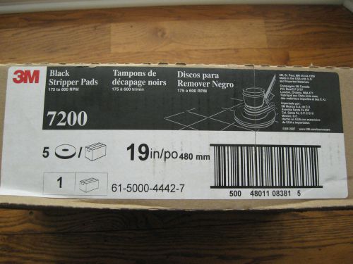 3M  7200 Stripper  Pads 16 inch Case of 5  Black