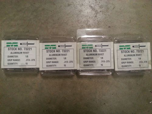 NEW Lot of 4 Marson 73221 Aluminum Rivet .313-.375 1/8 Diameter