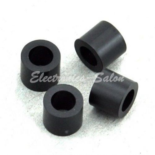 100x 6mm Black Nylon Round Spacer, OD 7mm, ID 4.1mm, for M4 Screws, Plastic.