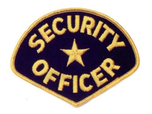 GOLD BLACK STAR CENTER SECURITY GUARD OFFICER UNIFORM SHOULDER PATCH BADGE