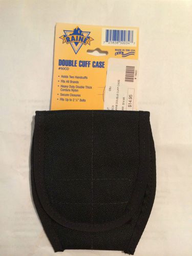 RAINE DOUBLE CUFF CASE, BLACK, HEAVY DUTY NYLON, HOLDS 2 HANDCUFFS, # 50CD