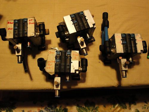 Set 3 festo solenoid valve manifold blocks w/ brackets for sale