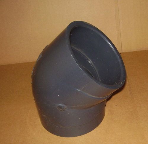 Gsr schedule 80 hi-strength gray pvc slip solvent fitting 4&#034; elbow 45 degree for sale