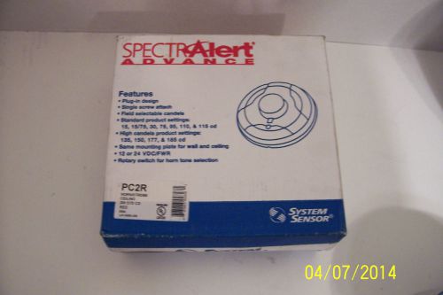 System sensor pc2r horn/strobe ceiling mount, red for sale