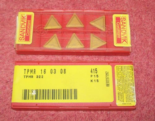 SANDVIK    CARBIDE  INSERTS   TPMR 322   GRADE  415   PACK OF 7