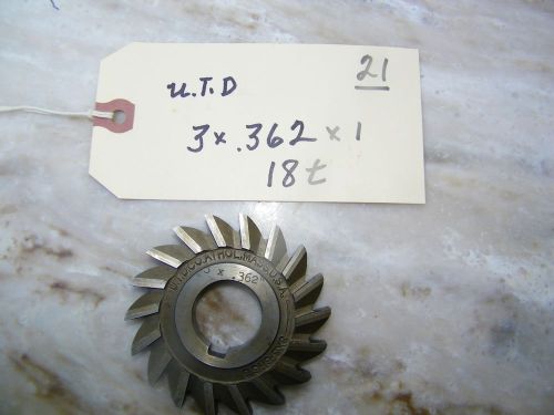 U.T.D. STRAIGHT SIDE MILLING CUTTER -USA - 2.90 X 1/2 X 1 - 18 TEETH