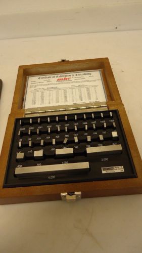 mhc 36 piece GAGE BLOCK SET in Wood Case / Economy Grade 630-4105 .0500 - 4.000