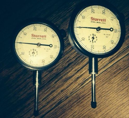 (2) LS Starrett No. 25-341 Dial Indicators Excellent Condition / Tested!!