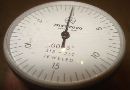 MITUTOYO NO. 513-252 DIAL TEST INDICATOR .030&#034; RANGE  0-15-0   .0005 GRADS