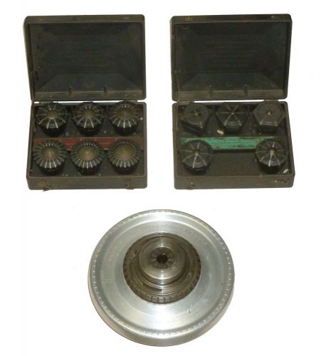 Jacobs spindle nose chuck w/ 2 rubber flex collet sets d1-6 mount for sale