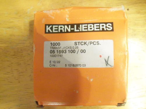 KERN-LIEBERS TEXTILE MACHINE TRANSF. JACKS BOX OF 1000 - NEW - FREE SHIPPING