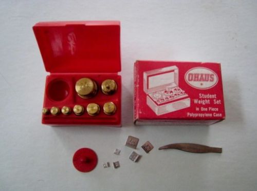 OHAUS STUDENT WEIGHT SET MODEL NO. 241 WITH ORIGINAL BOX