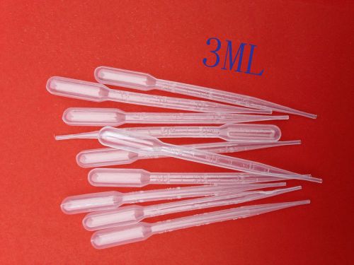 50PCS x 3ML Graduated Pipettes Disposable Pasteur Plastic Eye Dropper Set