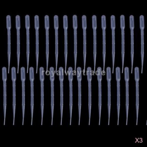 90Pcs Plastic Graduated 3ML Eye Droppers Reusable Transfer Pipettes Pipets