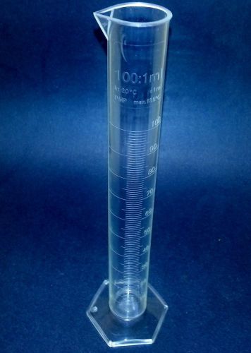 ***one*** fisher brand 100 ml crystal clear plastic (pmp) graduated cylinder for sale