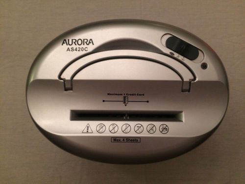 Preowned, Lightly Used Aurora AS420C Desktop Style Cross Cut Paper Shredder