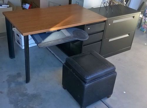 office desk set with file cabinet