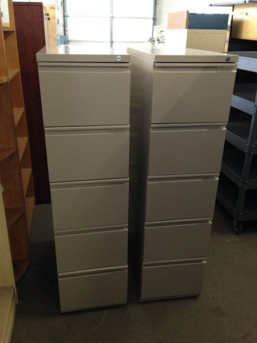 ***lot of 2 5drawer letter size file cabinets in beige color metal*** for sale