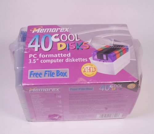 Memorex 3.5&#034; PC-Formatted 2HD High-Density Floppy Disks Multi Colored 40-Pack