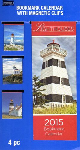 Lighthouses - 2015 bookmark calendar with magnetic clips 2015 for sale