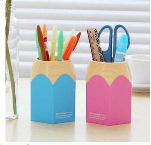 Valuable nice red pen vase pencil pot makeup brush holder container desk bbca for sale