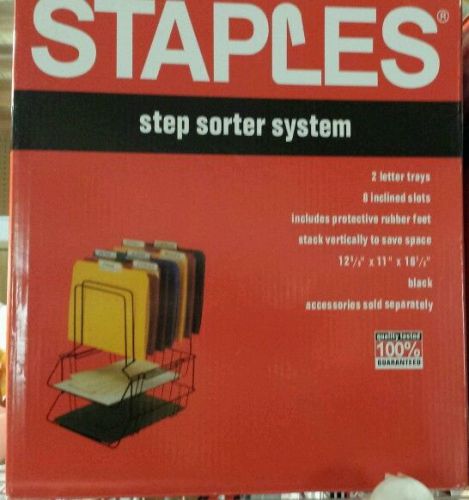 NIB Step Sorter System Filing Desk Organizer 2 Trays 8 Slots