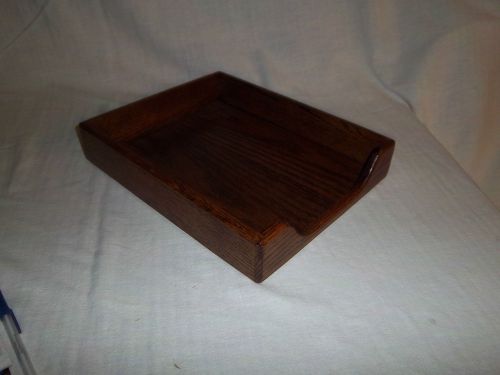 New Dark Oak Single Tier  Folder Size Desk Organizer In/Out Tray