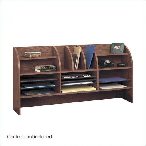 Radius Front Desk Topper Desktop Organizers Mahogany 47&#034;W Office Furniture Desk