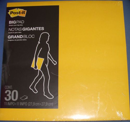 Post-it Big Pad, 30 11&#034; x 11 yellow, 30 sheets NEW