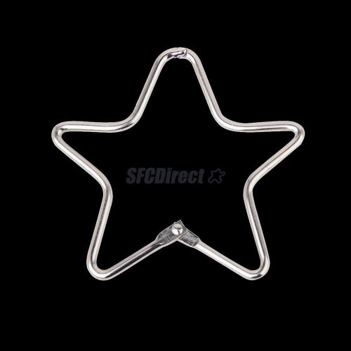 10pc Nickle Plated Star Shaped Looseleaf Binder Rings Keyring Scrapbooking Craft